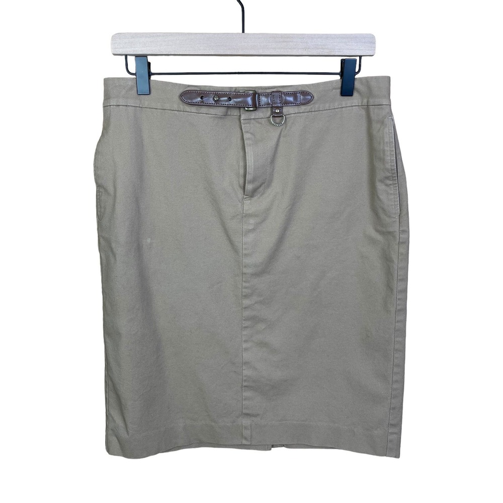 Lauren Ralph Lauren Women Size 8 Tan Short Skirt Costal Minimalist Preppy Pocket